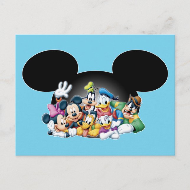 Mickey & Friends | Group in Mickey Ears Postcard (Front)