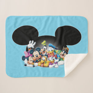 Mickey & Friends Group in Mickey Ears Sherpa Blanket