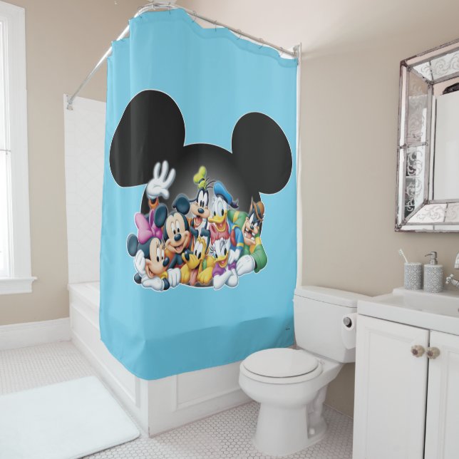 Mickey & Friends | Group in Mickey Ears Shower Curtain (In Situ)