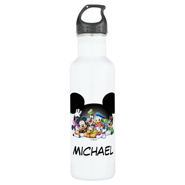 Mickey & Friends | Group in Mickey Ears Stainless Steel Water Bottle (Front)