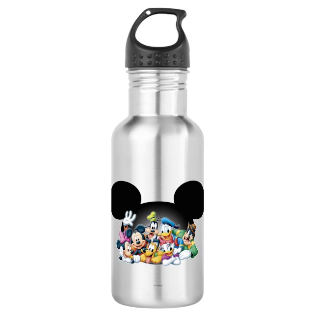 Mickey & Friends | Group in Mickey Ears Stainless Steel Water Bottle (Front)