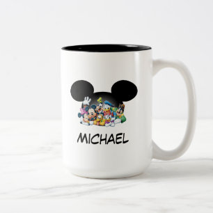 Mickey & Friends   Group in Mickey Ears Two-Tone Coffee Mug