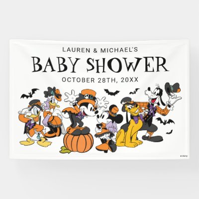 Mickey &amp; Friends Halloween Baby Shower Banner