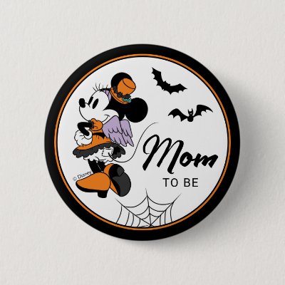 Mickey &amp; Friends Halloween Baby Shower Button