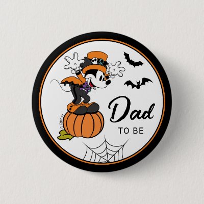 Mickey &amp; Friends Halloween Baby Shower Button