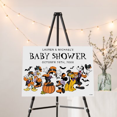 Mickey &amp; Friends Halloween Baby Shower Foam Board
