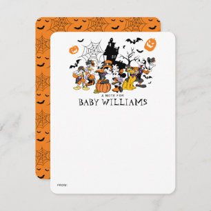 Mickey & Friends Halloween Baby Shower Note Card