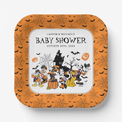 Mickey &amp; Friends Halloween Baby Shower Paper Plates
