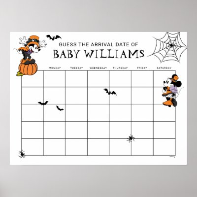 Mickey &amp; Friends Halloween Baby Shower Poster