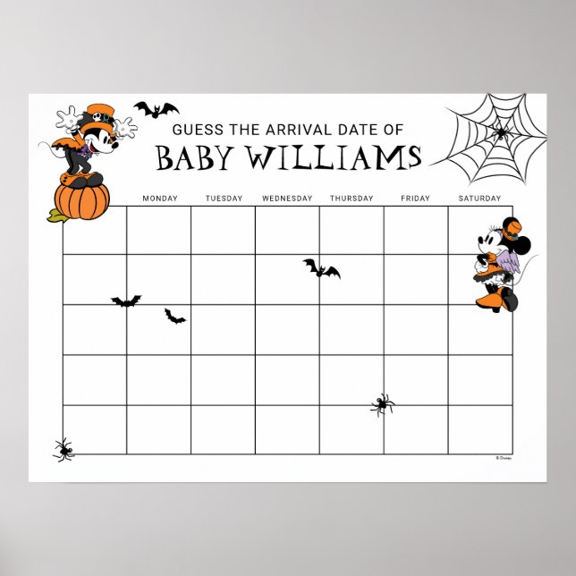 Mickey & Friends Halloween Baby Shower Poster (Front)