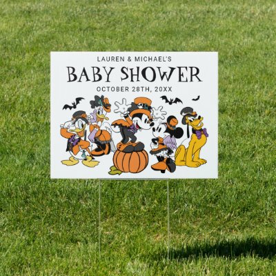 Mickey &amp; Friends Halloween Baby Shower Sign