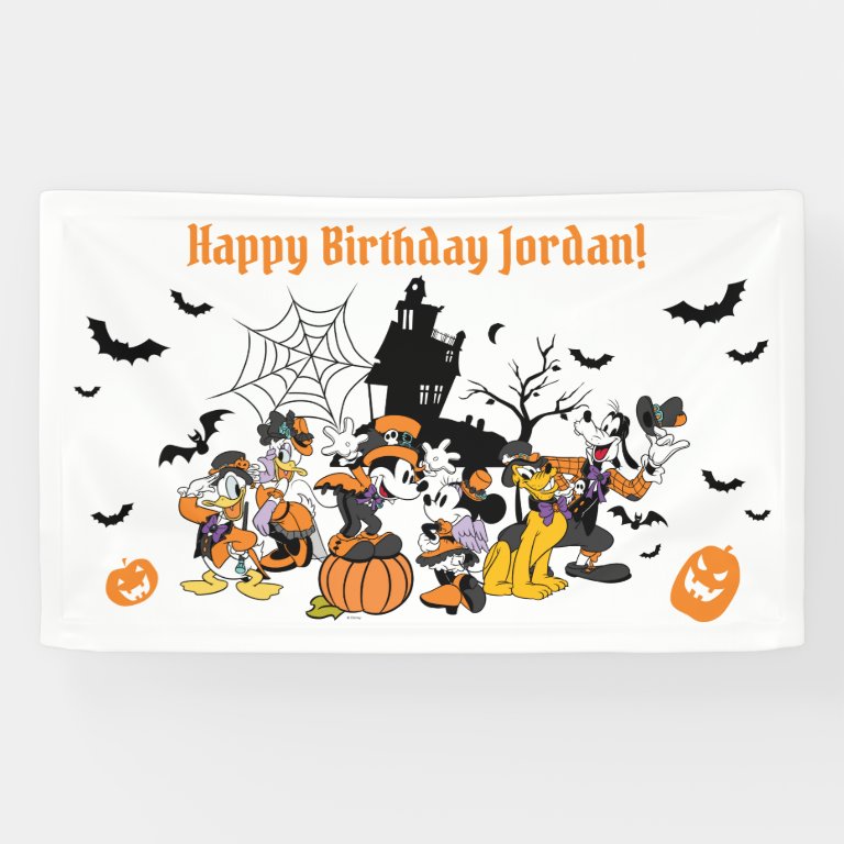 Mickey &amp; Friends Halloween Birthday Banner