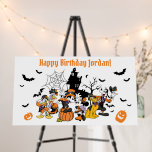 Mickey & Friends Halloween Birthday Foam Board<br><div class="desc">Celebrate a spooktacular birthday with this one-of-a-kind personalized banner! Featuring Mickey and his friends dressed in their festive Halloween costumes, this banner is the perfect centerpiece for a ghoulishly good time. The gang is all here—Mickey, Minnie, Donald, and Goofy—gathering around a cheerful jack-o'-lantern in front of a haunted house with...</div>