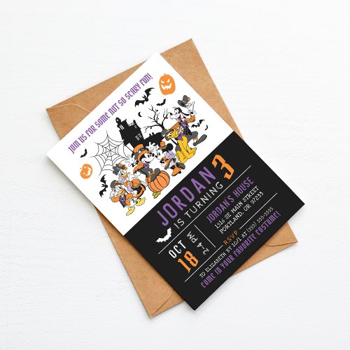 Mickey  Friends Halloween Birthday Invitation