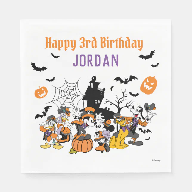 Mickey & Friends Halloween Birthday Napkins Zazzle