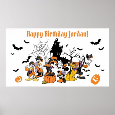Mickey &amp; Friends Halloween Birthday Poster
