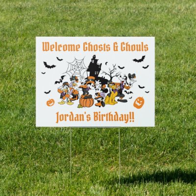 Mickey &amp; Friends Halloween Birthday Sign