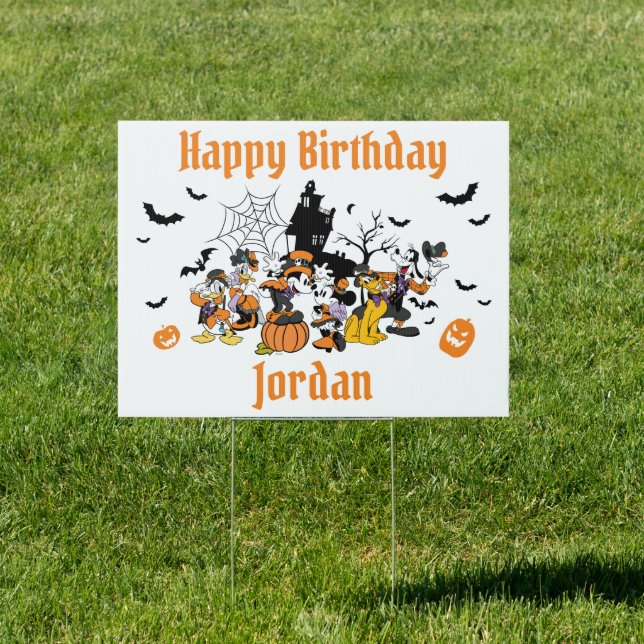 Mickey & Friends Halloween Birthday Sign (Insitu)