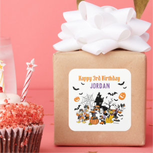 Mickey & Friends Halloween Birthday  Square Sticker