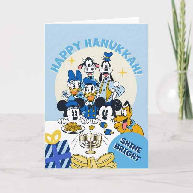 Mickey & Friends Happy Hanukkah  Holiday Card (Front)