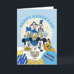 Mickey & Friends Happy Hanukkah  Holiday Card<br><div class="desc">Celebrate the Festival of Lights with Disney magic! This delightful Hanukkah holiday card features Mickey Mouse and friends in a festive scene, surrounded by menorahs, dreidels, and glowing candles. Perfect for sending warm wishes to family and friends, this customizable card brings charm and joy to your holiday greetings. Add your...</div>