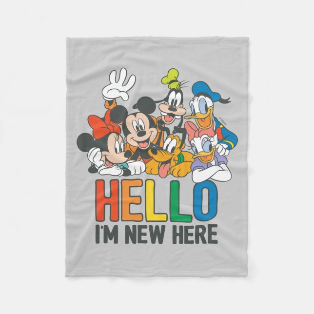 Mickey & Friends | Hello I'm New Here  Fleece Blan Blanket (Front)
