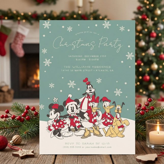Mickey & Friends Holiday Christmas Party Invitation (Creator Uploaded)