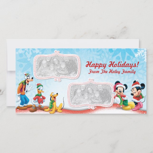 Mickey & Friends Holiday Photo Card (Front)