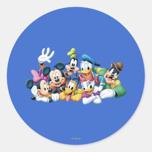 Mickey & Friends | Kneeling Classic Round Sticker