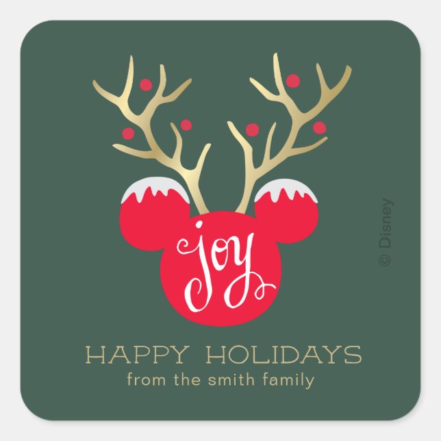 Mickey & Friends | Mickey Christmas Joy - Custom S Square Sticker (Front)