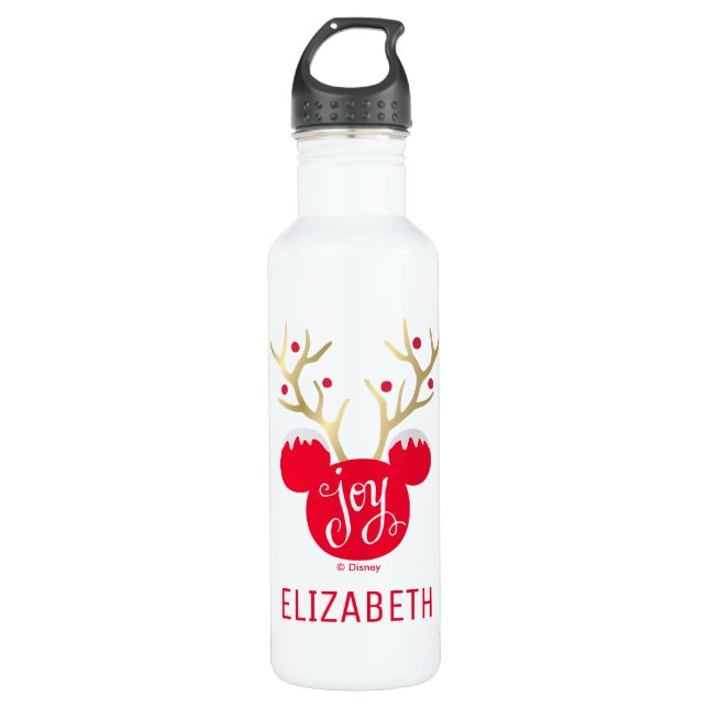 Mickey & Friends | Mickey Christmas Joy Stainless Steel Water Bottle (Front)