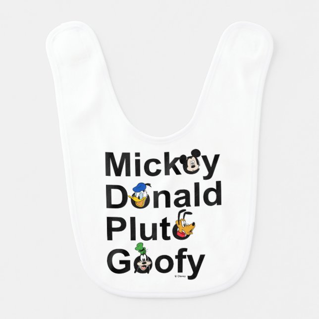 Mickey & Friends | Mickey Donald Pluto Goofy Baby Bib (Front)