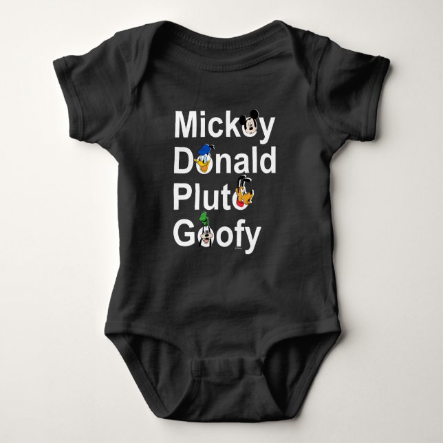 Mickey & Friends | Mickey Donald Pluto Goofy Baby Bodysuit (Front)