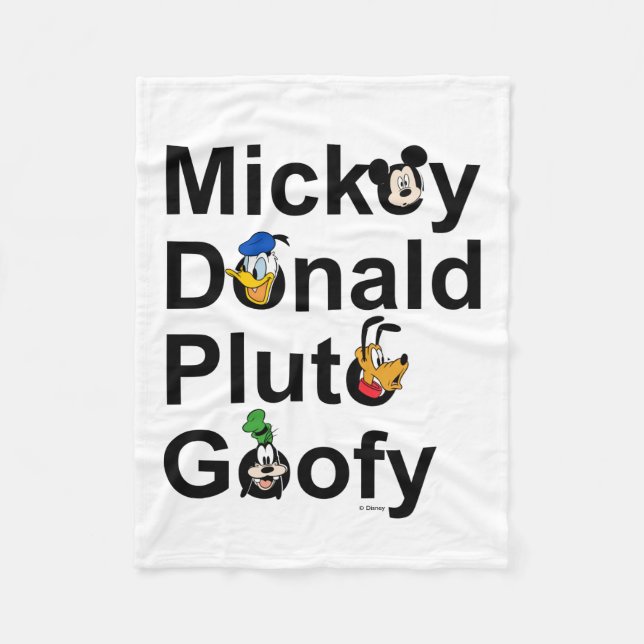 Mickey & Friends | Mickey Donald Pluto Goofy Fleece Blanket (Front)