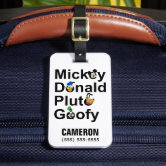 Goofy luggage tag top