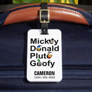 Mickey & Friends Mickey Donald Pluto Goofy Luggage Tag