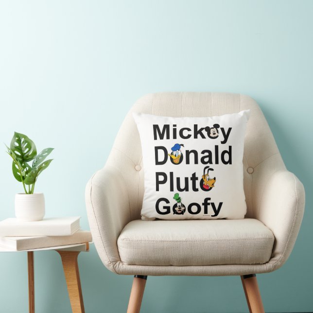 Mickey & Friends | Mickey Donald Pluto Goofy Throw Pillow (Chair)