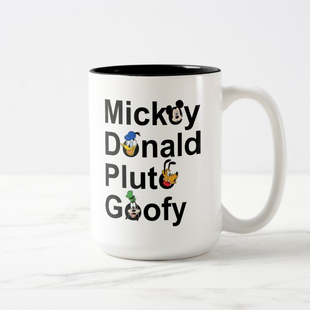 Mickey & Friends | Mickey Donald Pluto Goofy Two-Tone Coffee Mug