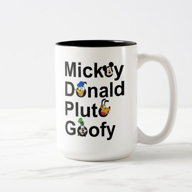Mickey & Friends | Mickey Donald Pluto Goofy Two-Tone Coffee Mug (Right)