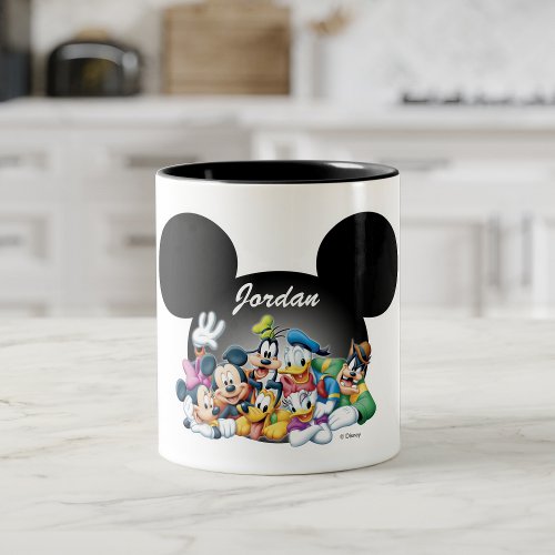 Mickey  Friends  Mickey Ears _ Add Your Name Two_Tone Coffee Mug