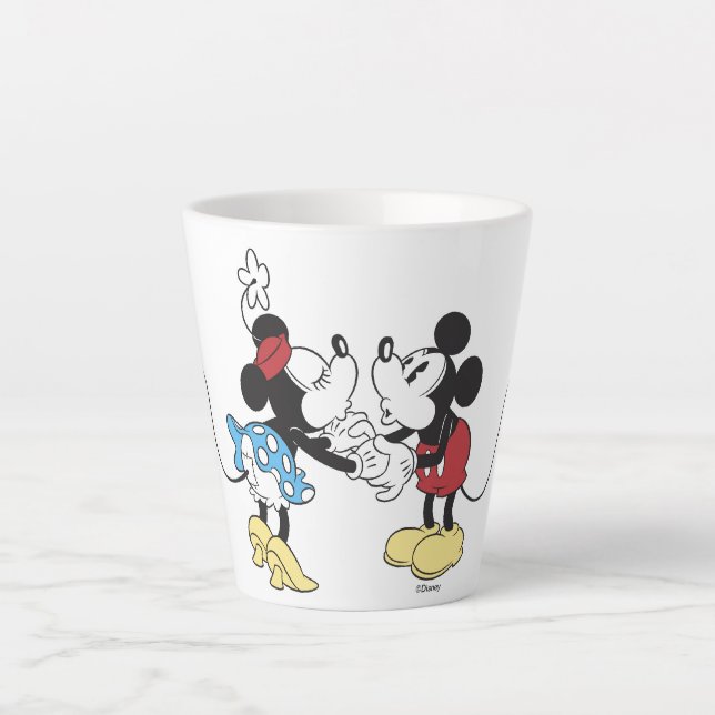 Mickey & Friends Mickey & Minnie Kissing Latte Mug (Front)