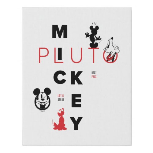 Mickey  Friends  Mickey  Pluto Best Pals Faux Canvas Print