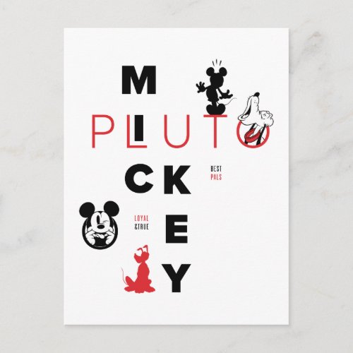 Mickey  Friends  Mickey  Pluto Best Pals Postcard