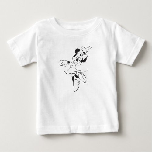 Mickey  Friends Minnie Dancing black and white Baby T_Shirt