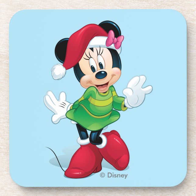 Mickey & Friends | Minnie Dressed For Christmas Coaster (Front)