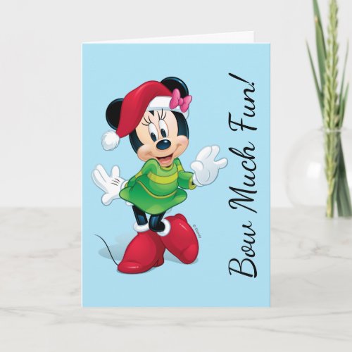 Mickey  Friends  Minnie Dressed For Christmas Holiday Card