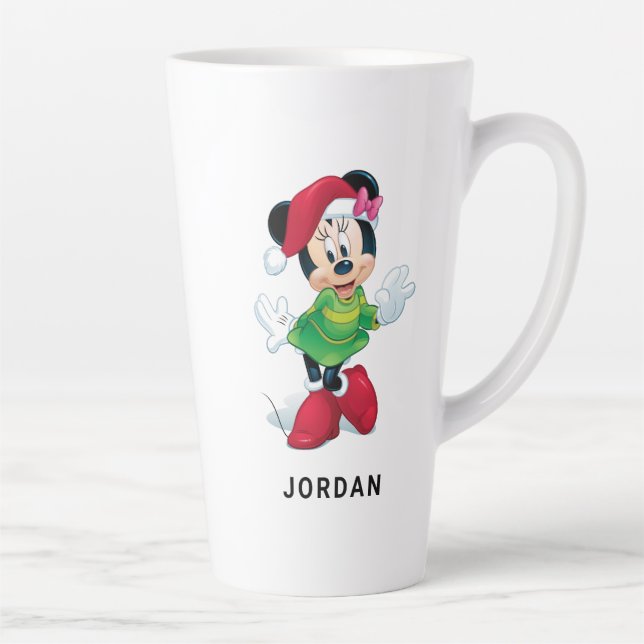 Mickey & Friends | Minnie Dressed For Christmas Latte Mug (Right)