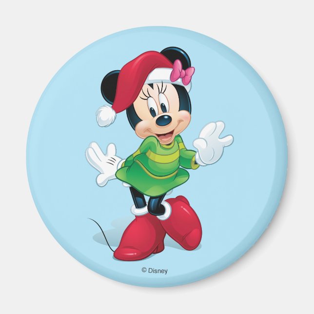 Mickey & Friends | Minnie Dressed For Christmas Magnet (Front)