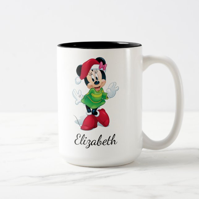 Mickey & Friends | Minnie Dressed For Christmas Two-Tone Coffee Mug (Right)