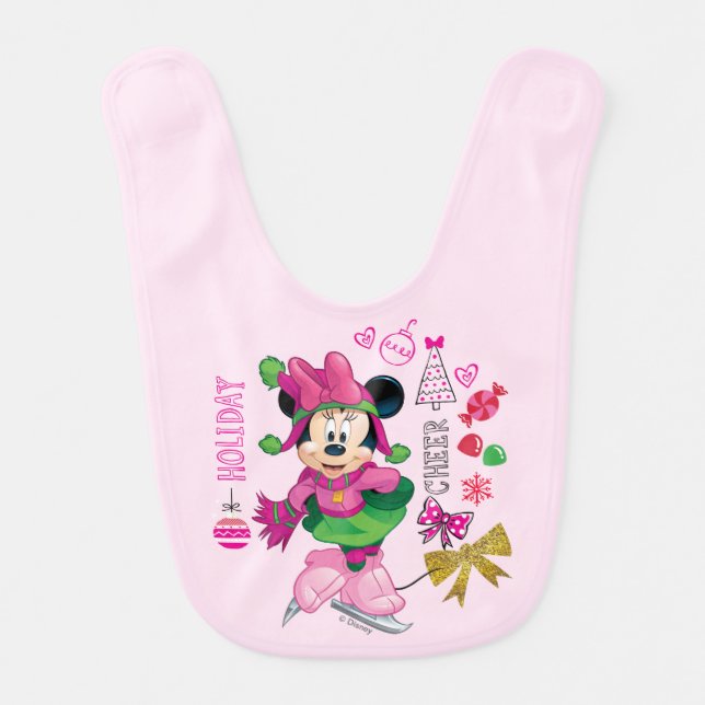 Mickey & Friends | Minnie Holiday Cheer Baby Bib (Front)